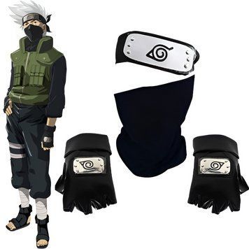 Набір Naruto: Какаші Хатаке пов'язка Прихований Лист, бафф, рукавички HBNBNG102 фото
