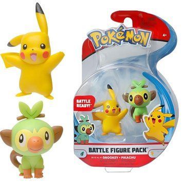 Фігурки Покемон Пікачу, Грукі, 3-4 см - Pok&eacute;mon, Pikachu, Grookey, Battle figure pack 97625 фото