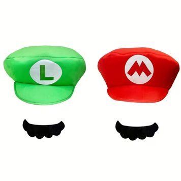 Набір капелюхів 2в1 Супер Маріо: Маріо та Луїджі з вусами - Super Mario SMCAPL2804 фото
